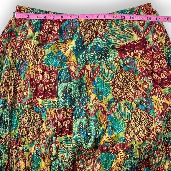 Koret Tiered Festival Maxi Skirt Medium Women’s Tie Waist Beaded Colorful Floral - Picture 10 of 12